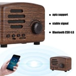 Kannettava Retro Bluetooth-kaiutin Wood Desktop FM-radio Basso Stereo Mic USB-muistikortin tuki