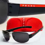 Prada Sunglasses 2006 Vintage Black Gunmetal Pilot PR52GS SPR 52G 5AV-1A1 081124