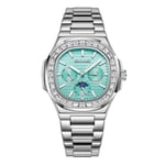 SKMEI Klocka Business Men Quartz Watch Zircon Fashion Armbandsur - Silver + Cyan