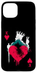 iPhone 15 Plus Peace Love Poker - Vintage King Of Hearts Card Game Lover Case