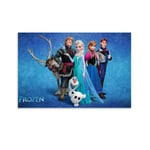 one1love Anime Movie Frozen Wall Art Decor Canvas Prints Frozen Family Elsa And Anna Princess Olaf Kristoff Hans Sven Canvas Paintings for Living Room Bedroom Decor 24x36inch(60x90cm), No-Framed