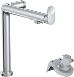 hansgrohe 76804000 Cuisine Aqittura M91 avec Filtre à Eau, Robinet 3 Voies avec Bec Hauteur 240 mm, réglable en 2 Niveaux à 60° ou 110°, 1 Type de Jet Chromé Système, Auslaufhöhe 240mm