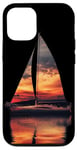 Coque pour iPhone 12/12 Pro VOILE SUNSET Voilier Mer double exposition