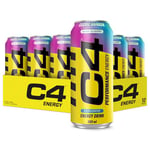 Cellucor C4 Performance Energy Carbonated 500ml x 12 Cosmic Rainbow Multi-ling