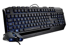 Cooler Master Devastator 3 Gaming Keyboard & Mouse Combo - Membrane Switches with 7 Colour LED Backlighting, Dedicated Media Keys & Wrist Rest - MM110 Gaming Mouse - QWERTY UK Layout