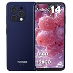 DOOGEE N55PRO Mobile Phones 2024, Android 14 Phone, 6.56" HD+ 90Hz,16GB+256GB,4G Sim Free UnlockedSmartphone for Seniors, 5150mAh, 13MP+8MP Camera,Widevine L1/GPS/Face Unlock-Deep Blue