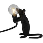 Mouse Table Lamp Creative Resin Desk Light Bedside Lamp Light Home Room Decor, It's The Perfect Light Fixture to Home and Any Place You Like (Black, Standing)