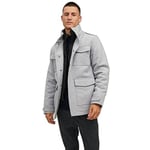 Jack & Jones Men's Jprblaparker Wool Field Jacket Sn, Light Grey Mix, M