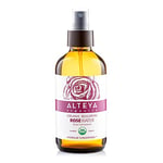 Alteya Organic Rose Water Spray 240 ml Glass- 100% Pure Organic Rosa Damascena (Damask Rose) Hydrolat - No additives - USDA Certified Organic - Face Toner, Revitalizing Body, Condition Hair & Scalp