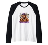 Funny Farm Halloween Shirt Howdy Halloween Yall Bull Pumpkin Raglan Baseball Tee