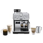 De'Longhi La Specialista Arte EC9155.W, Machine à Porte filtre, Machine Expresso Manuelle avec Moulin, 8 Niveaux de Mouture, 15 Bars, 3 Températures, Buse à Vapeur, Inclus Kit Barista, Blanc