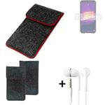 Case for Ulefone Armor 9 dark gray red edges Cover + earphones