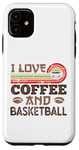 iPhone 11 I love Coffee and Basketball Cute Kawaii Case