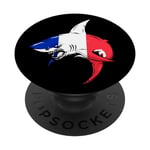 Drapeau France Requin Fierté Drapeau Français Racines France Souvenir PopSockets PopGrip Interchangeable