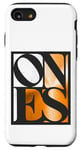 Coque pour iPhone SE (2020) / 7 / 8 Orange One Of Them Ones Orange Couleur Blanc Graphique