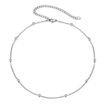 FOCALOOK Chaîne Femme Courte Acier Inoxydable de 35+5cm, Collier Ras du Cou Ajustable Choker pour Fille