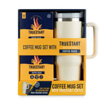 TrueStart Coffee Travel Mug Set with Coffee Bags in Light Perfect for Hot & Cold