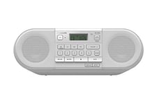 Panasonic RX-D550 Hifi Sound System with FM Radio, Portable speaker and CD player, 20W - White