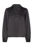 Vmmerle L/S V-Neck Top Wvn Exp Tops Blouses Long-sleeved Black Vero Moda