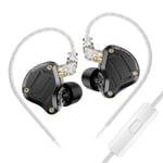 IEM intra-auriculaire KZ ZS10 Pro 2, casque de commutation de réglage à 4 niveaux KZ in ear monitor, écouteurs filaires de jeu 1DD + 4BA améliorés avec câble à 2pin pour audiophile (noir, avec micro)