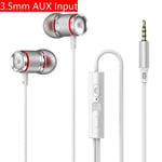 Écouteurs intra-auriculaires 9D HIFI RapBass,3.5mm,AUX/Type-C,stéréo numérique,casque filaire avec micro,écouteurs pour Samsung,Android - Type 3.5MM AUX Blanc