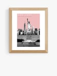 EAST END PRINTS Becks Norf Design 'New York Pink' Framed Print