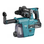 Makita DHR242RTJW 18v Li-ion LXT Brushless 24mm SDS-Plus Rotary Hammer Complete with 2 x 5.0 Ah Li-ion Batteries, Charger and Dust Extraction System, Supplied in a Makpac Case