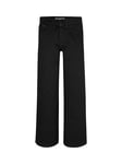 Calvin Klein Kids' High Rise Wide Leg Denim Jeans, Clean Black