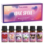 SALKING Couple Fragrance Oil Set, Essential Oil Set for Lover, Diffuser Scented Oil Set for Candle Making Scents - Red Rose, Be Mine, Chocolate Truffles, Sweet Love, Cocktail, Strawberry Shortcake