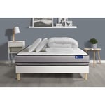 Ensemble matelas sommier Actiflex night 160 x 200 cm 2 oreillers et couette Ressorts ensachés - Couleur : Blanc - Blanc