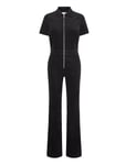 Corduroy Jumpsuit With Zip Black Mango