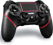 Rekboo Manette Sans Fil Pour Ps4, Contrôleur Pour Ps4/Ps4 Pro/Slim, Manette Gamepad P4 Avec Dual Vibration, Audio Microphone Jack Et Gyroscope À Six Axes, Ecran Tactile, 600mah Batterie(Rouge)