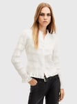 AllSaints Meg Ruffle Stripe Shirt, White