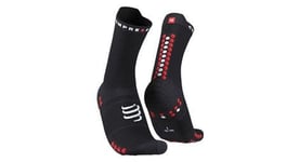 Paire de chaussettes compressport pro racing socks v4 0 run high noir   rouge