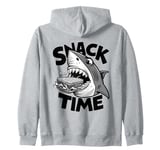 Snack Time Shark Eating Sandwich Cartoon Shark Zip Hoodie