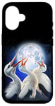 Coque pour iPhone 16 3 cigognes hurlant à la lune