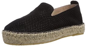 PIECES Femme Kayla Suede Espadrillos Black Sandale Cage Espadrille, Noir, 39 EU