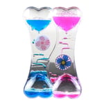 TPHJRM Hourglass timer Double Heart Liquid Motion Bubble Drip Oil Hourglass Timer Clock Kids Toy Gift