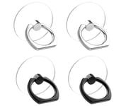 Support De Bague Transparent Pour Téléphone Portable,Support De Rotation Résistant À 360 °,Poignée Transparente,Compatible Avec Imorning Ou Étui De Téléphone - Type 2 Sliver 2black