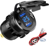 Quick Charge 3.0 Car Charger Socket 12V/24V 36W Aluminum QC3.0 Dual USB Fast LED