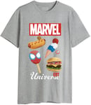 Marvel « Eat Universe » MEMARCOTS289 T-Shirt Homme, Gris Melange, Taille XS