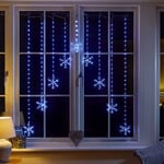 Snowflake Cool White Christmas Window Curtain Lighting Mains Powered Xmas Lights