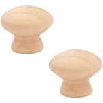 Cyclingcolors - 2x bouton bois rond brut naturel poignée avec vis tiroir meuble commode armoire, diamètre 25mm