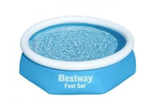 Bestway Fast Set 57450, Inramad/Uppblåsbar Pool, Barn &Amp  Vuxen, Blå, Vit, 7,06 Kg