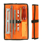 Kit d'outils professionnels d'affûtage de chaîne de tronçonneuse, poignée en bois dur, Guide de fichiers rond/plat, barre d'affûtage de fichiers, outils à main 10 pièces