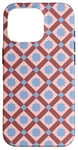 Coque pour iPhone 16 Pro Pink Blue Terracotta Square Flower Geometric Pattern