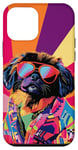 Coque pour iPhone 12 mini Pop Art coloré pour chien pékinois