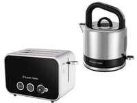 Russell Hobbs Distinctions Black Kettle & 2 Slice Toaster Matching Set