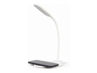 Gembird - Desk Lamp With Wireless Charger - Led - 15.3 W - Svalt Vitt/Varmt Vitt/Naturligt Vitt Ljus - 2893-7072 K - Vit