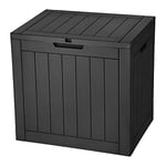 YITAHOME Coffre de Rangement de 118L, Boîte de Rangement Extérieure pour meubles de Terrasse, résine Imperméable avec Poignées Latérales Verrouillables (Noir)